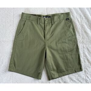 VANS Shorts Size 32 Olive Green Authentic Chino Shorts Relaxed Fit 9" Ins NWT